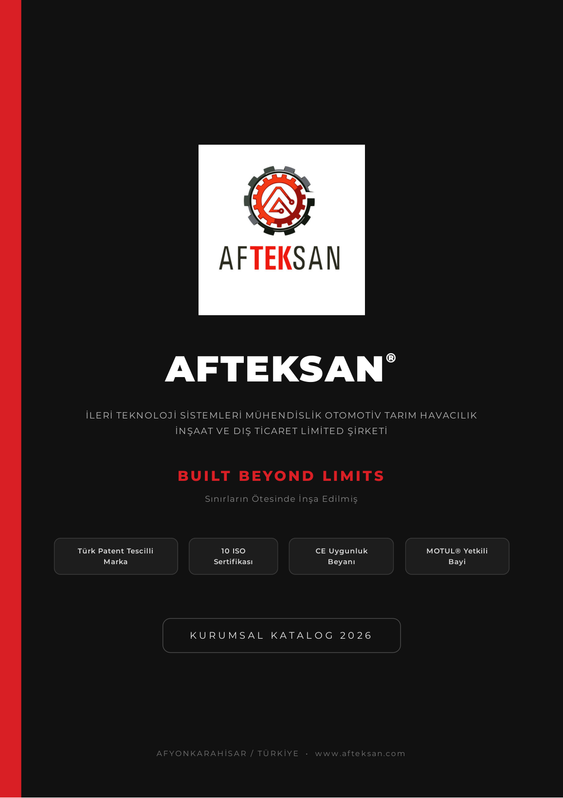AFTEKSAN® Kurumsal Katalog 2026 kapağı